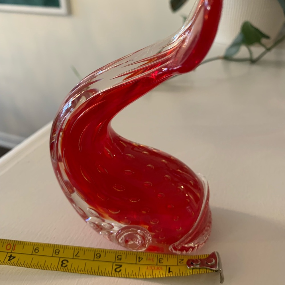 Red Murano Glass Whale - Picture 7 of 8
